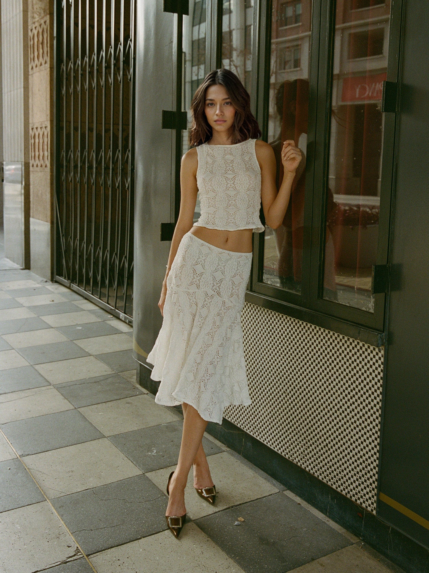 Sexy  Short Vest Skirt Two-Piece Set