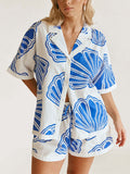 Set Baju &amp; Seluar Pendek Santai Ocean Breeze