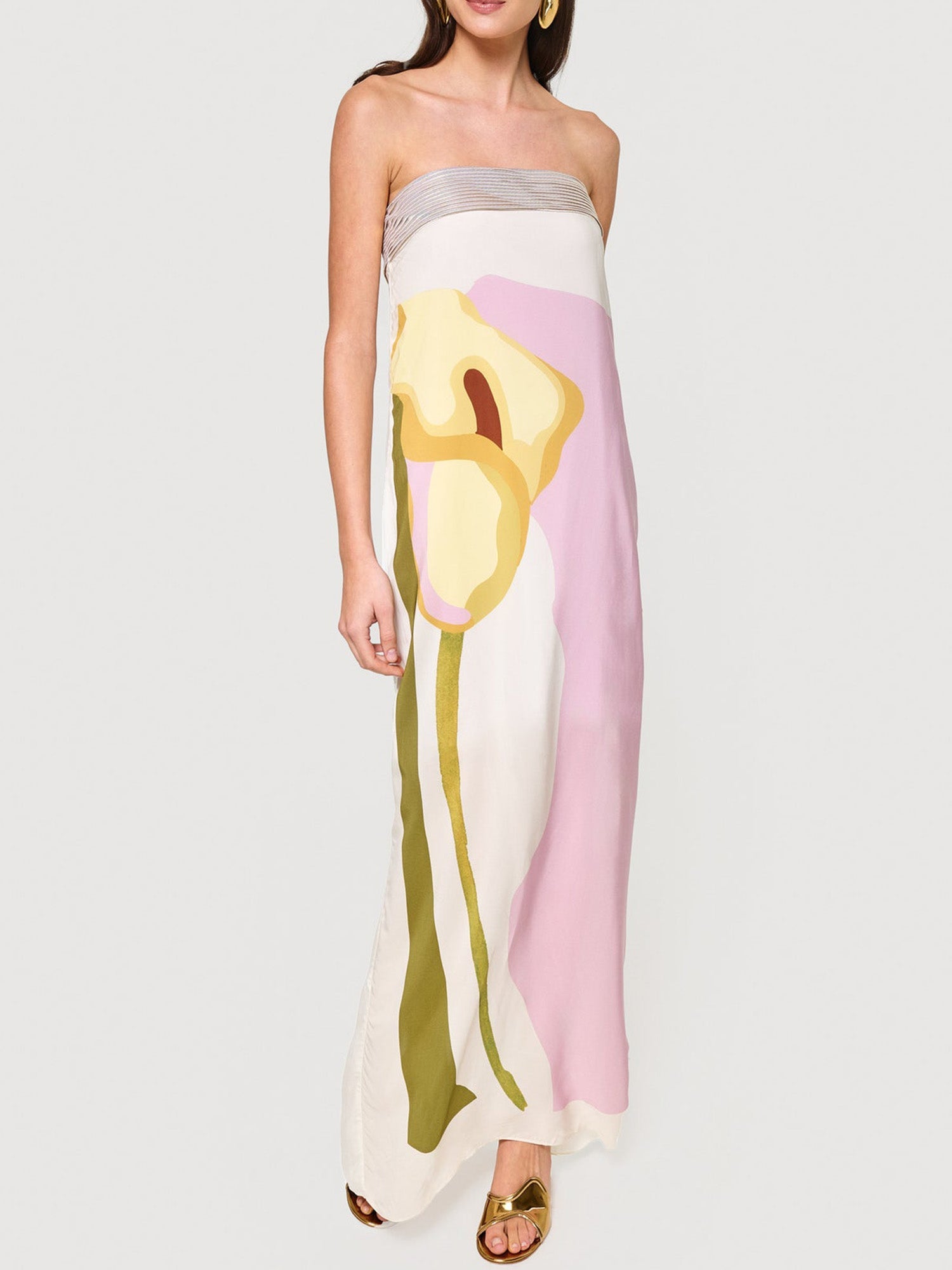 Watercolor-Inspired Long Sleeve Maxi Dress