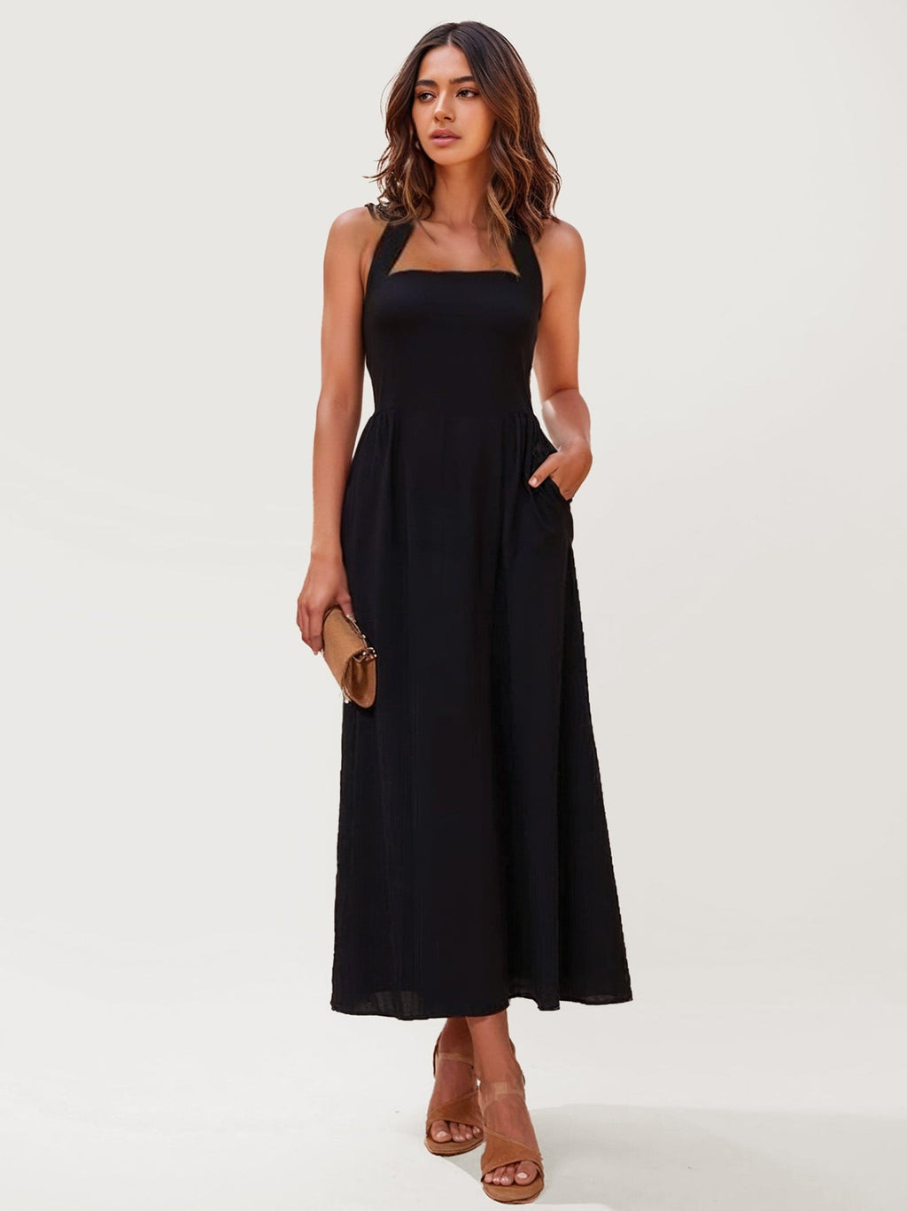 Halter Neck Midi Dress