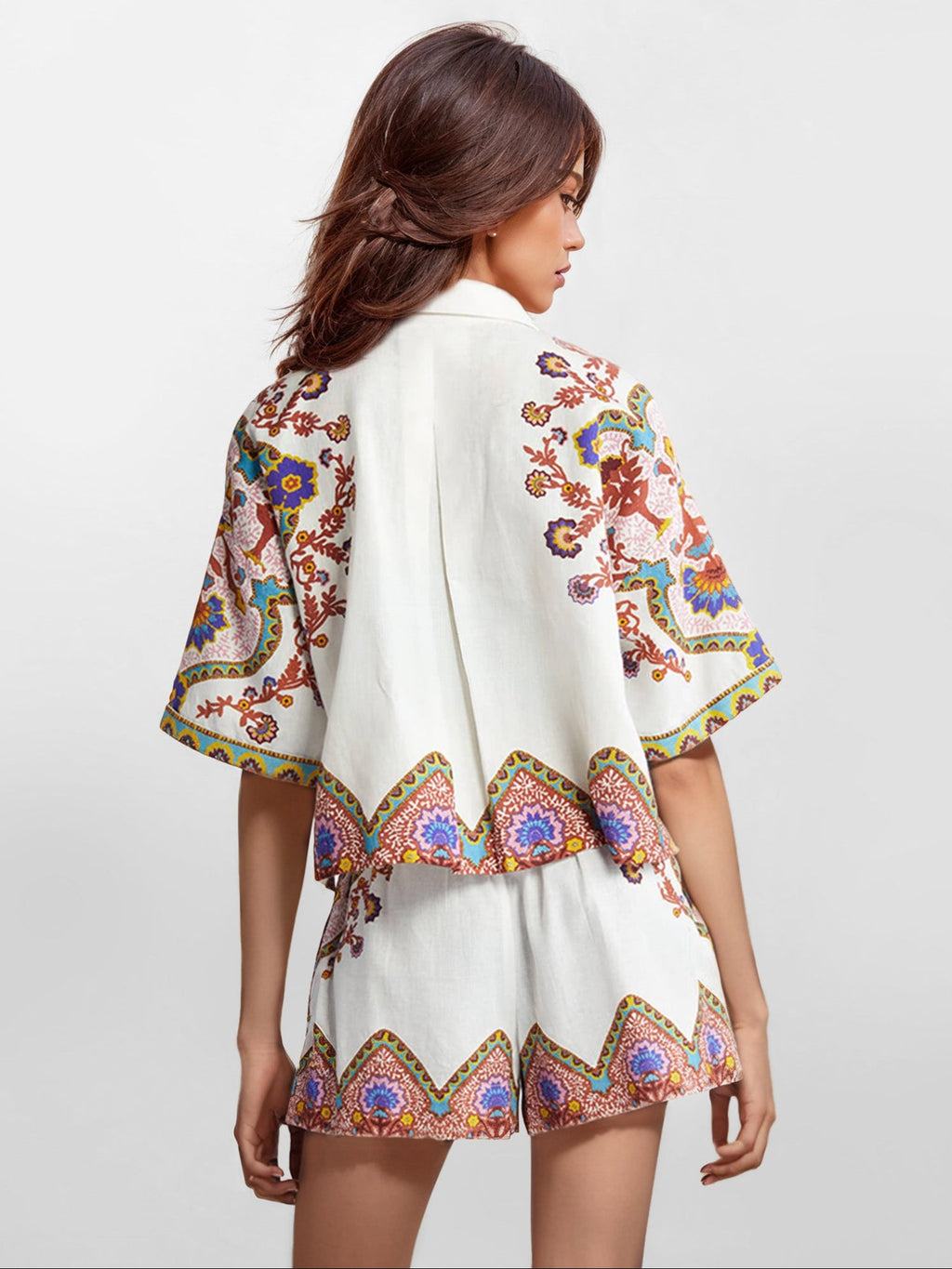 Bohemian Floral Print Two-Piece Set