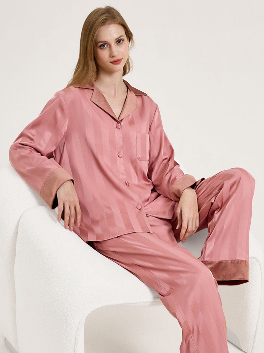Satin Pink Pajama Set