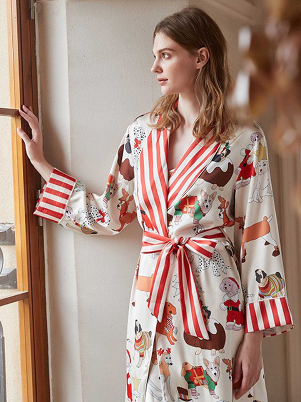 Cartoon Dog Print Robe