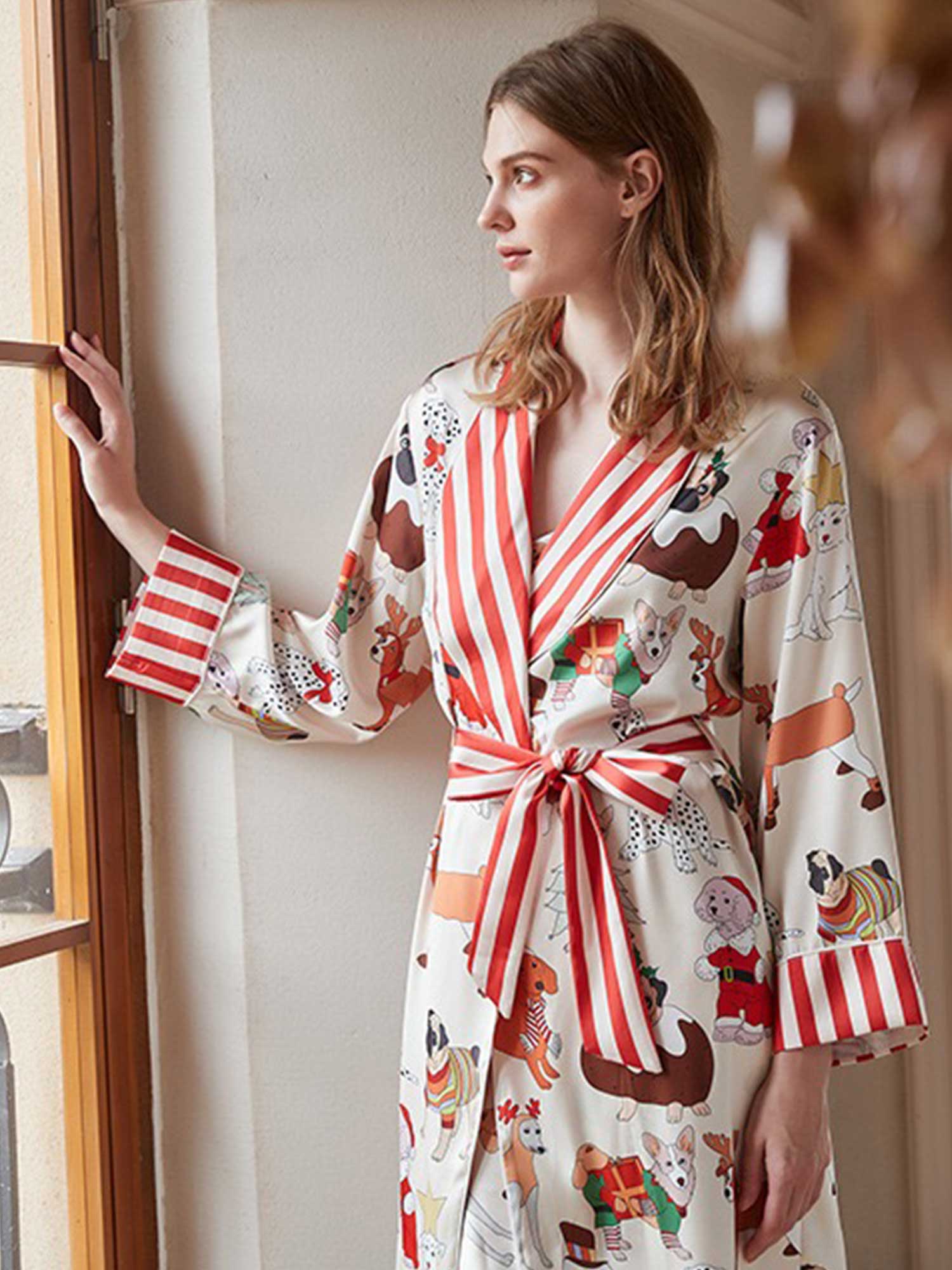 Cartoon Dog Print Robe