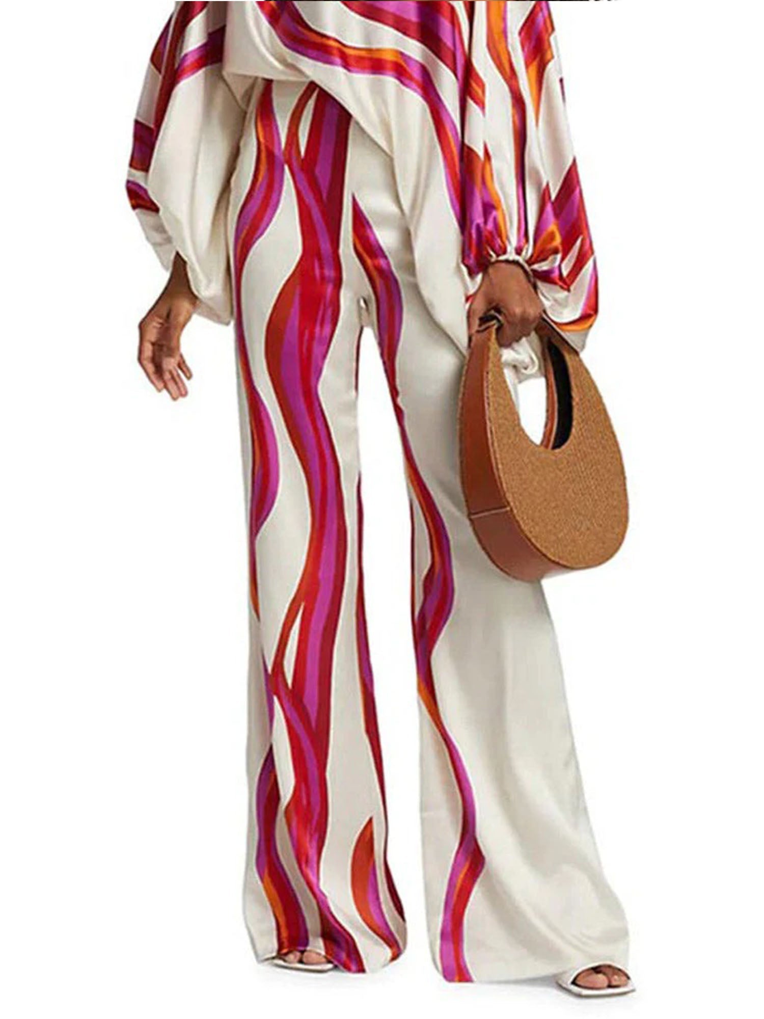 Radiant Stripe Off-Shoulder Set