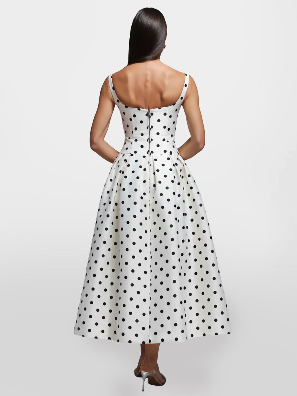 Polka Dot Maxi Dress Evening Flair