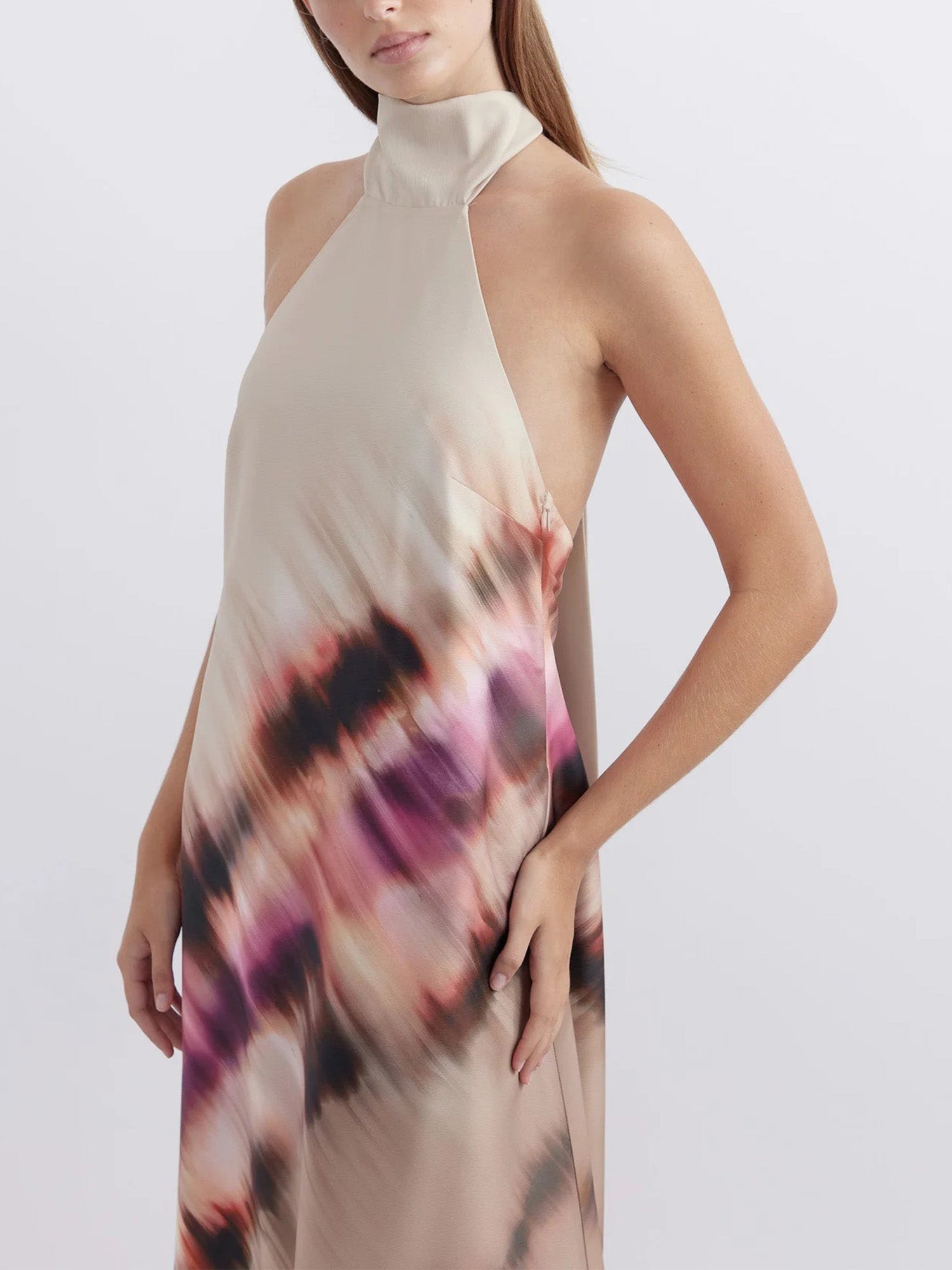 Blush Tide Halter Tie-Dye Maxi Dress