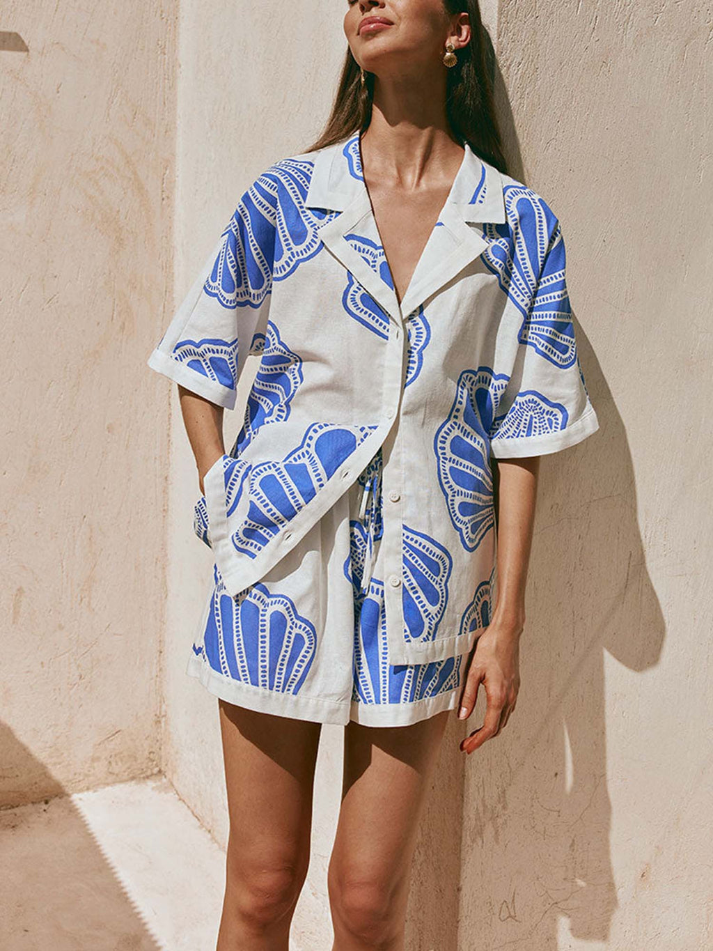 Set Baju &amp; Seluar Pendek Santai Ocean Breeze