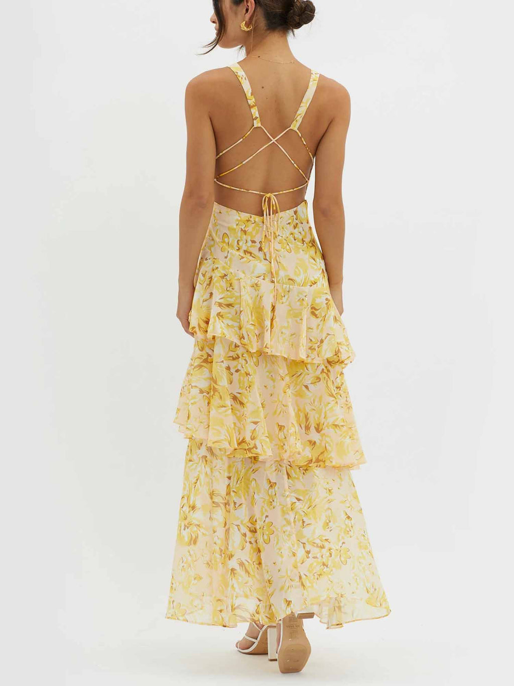 Yellow Ruffled Tiered Maxi Dress