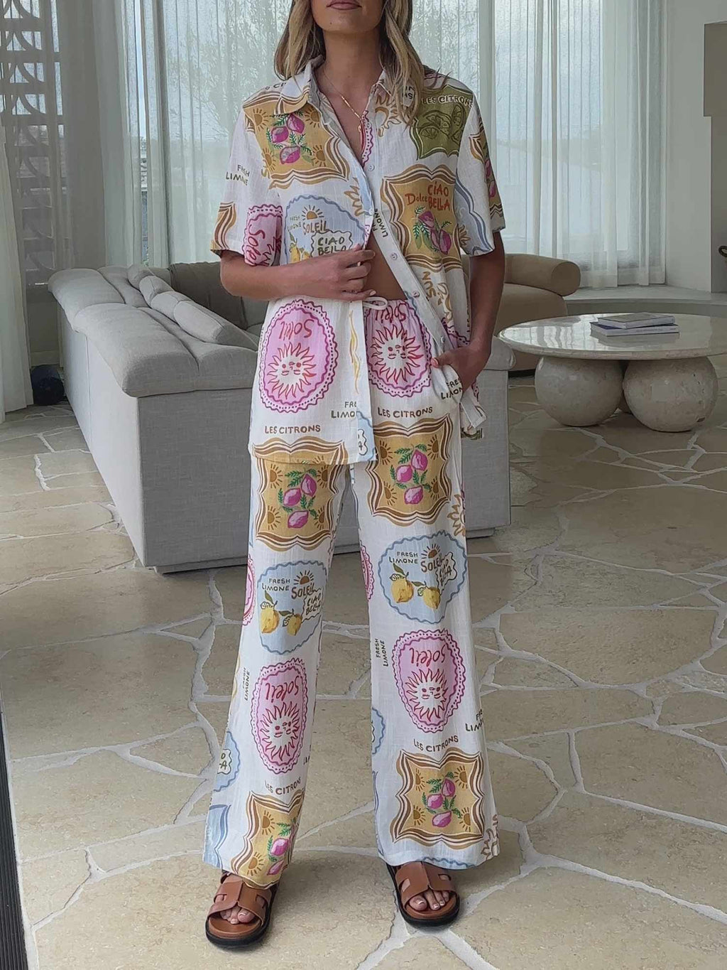 Tropical Fruit Oversized Shirt