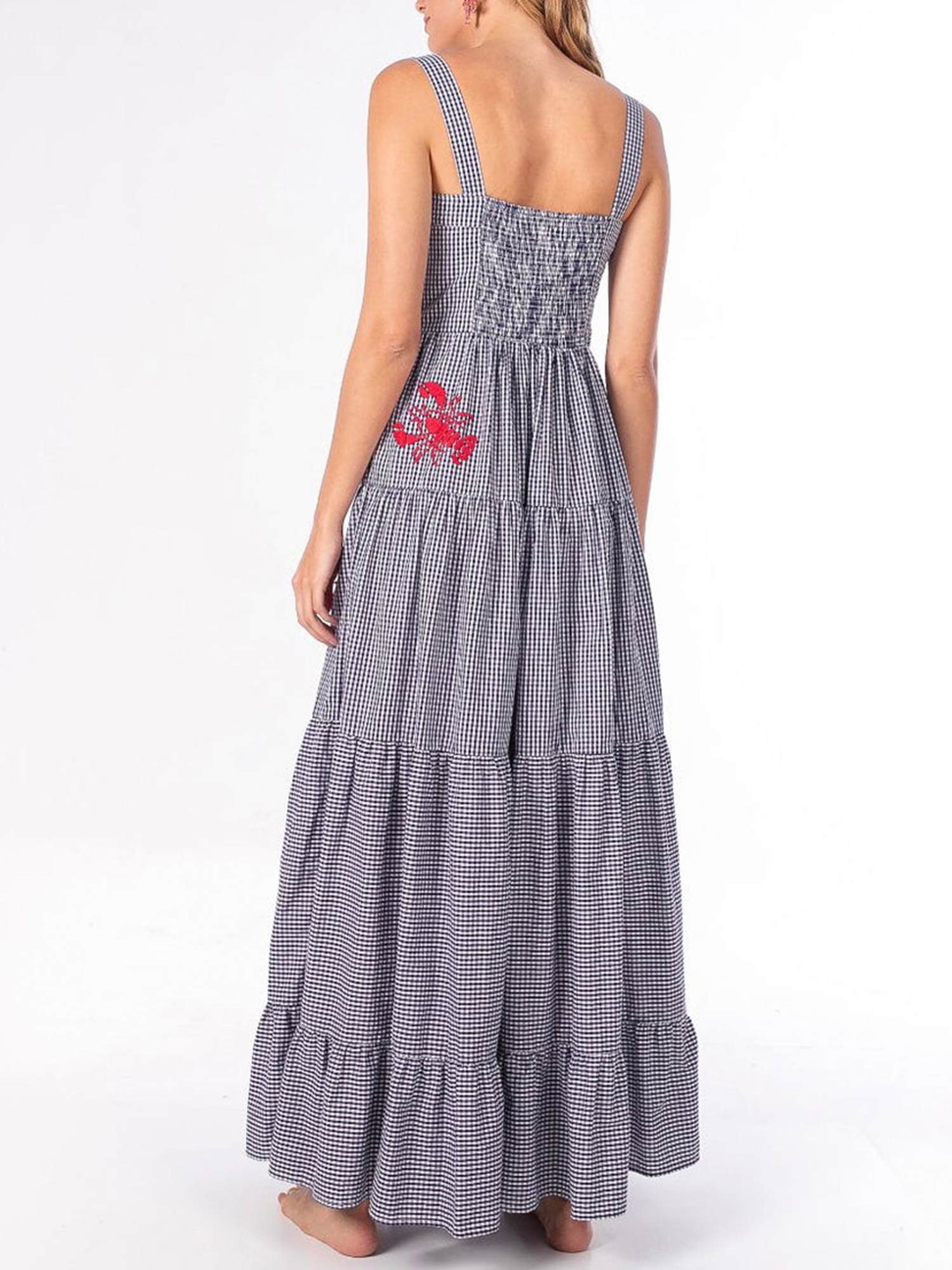 Floral Gingham Maxi Dress