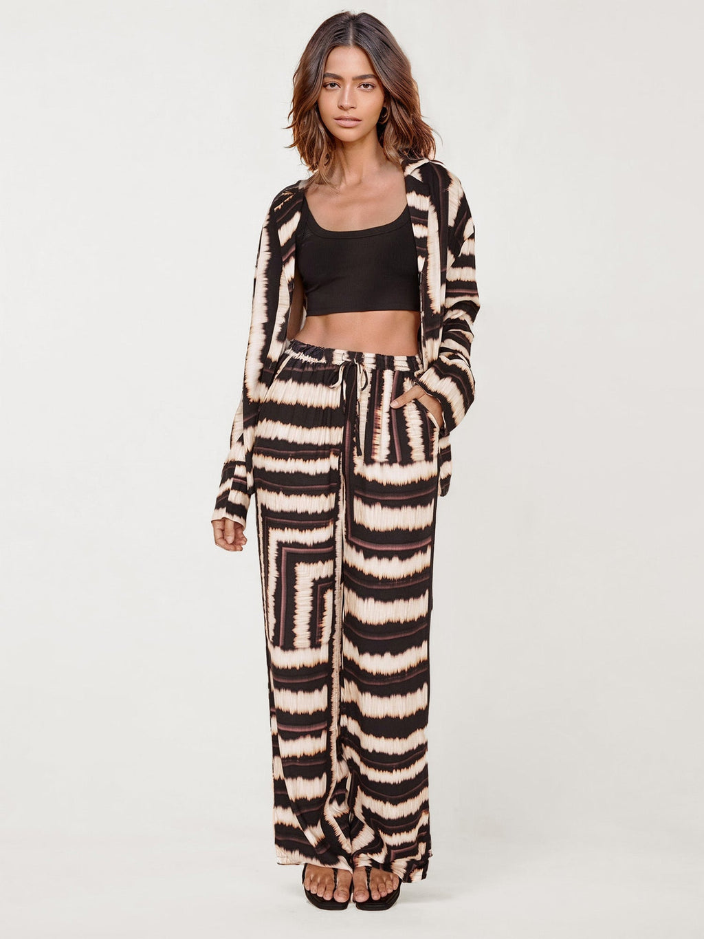 Boho Tie-Dye Wide-Leg Pants