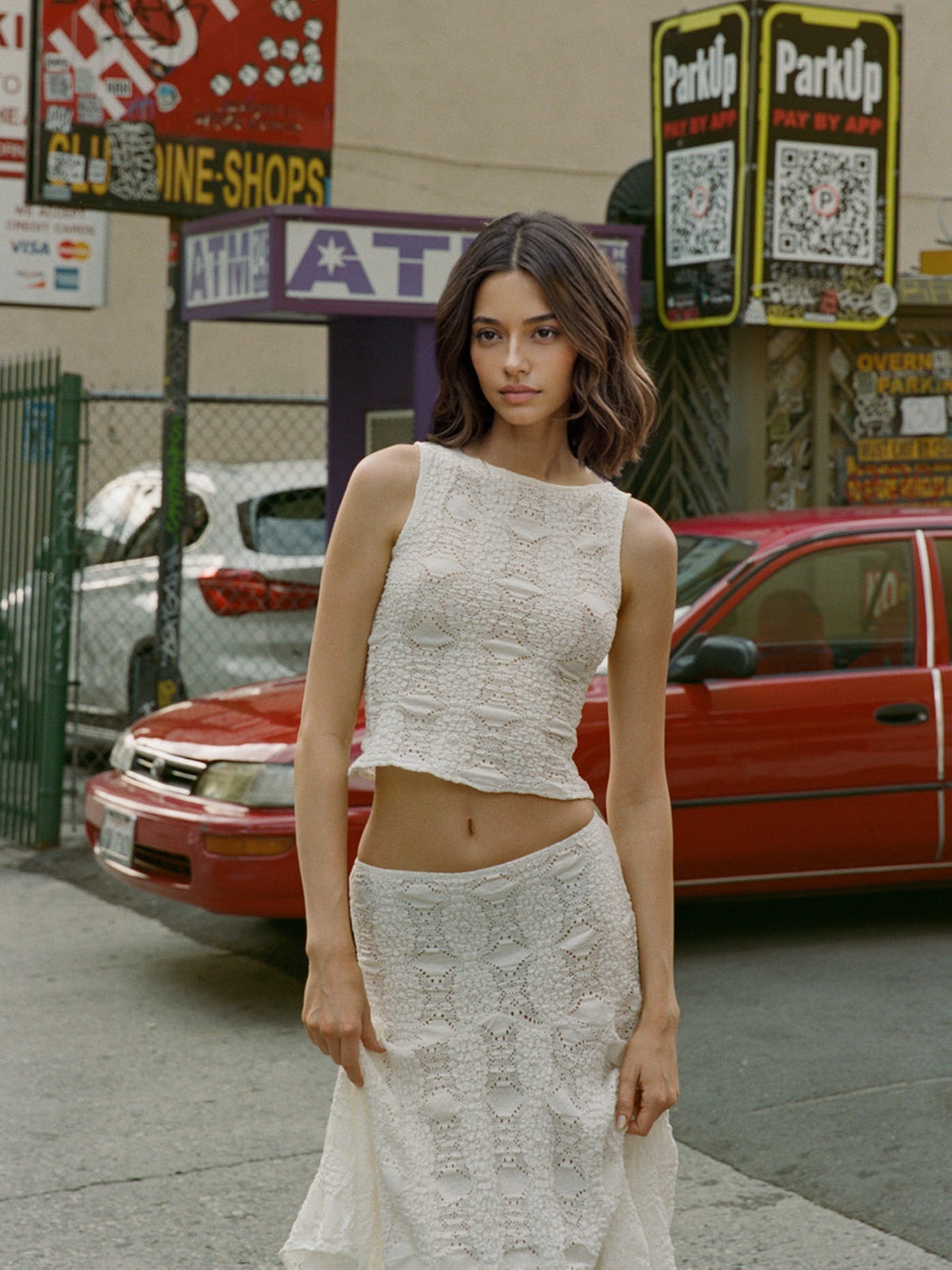 Sexy  Short Vest Skirt Two-Piece Set