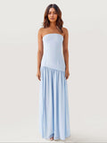 Strapless Ruffle Maxi Dress