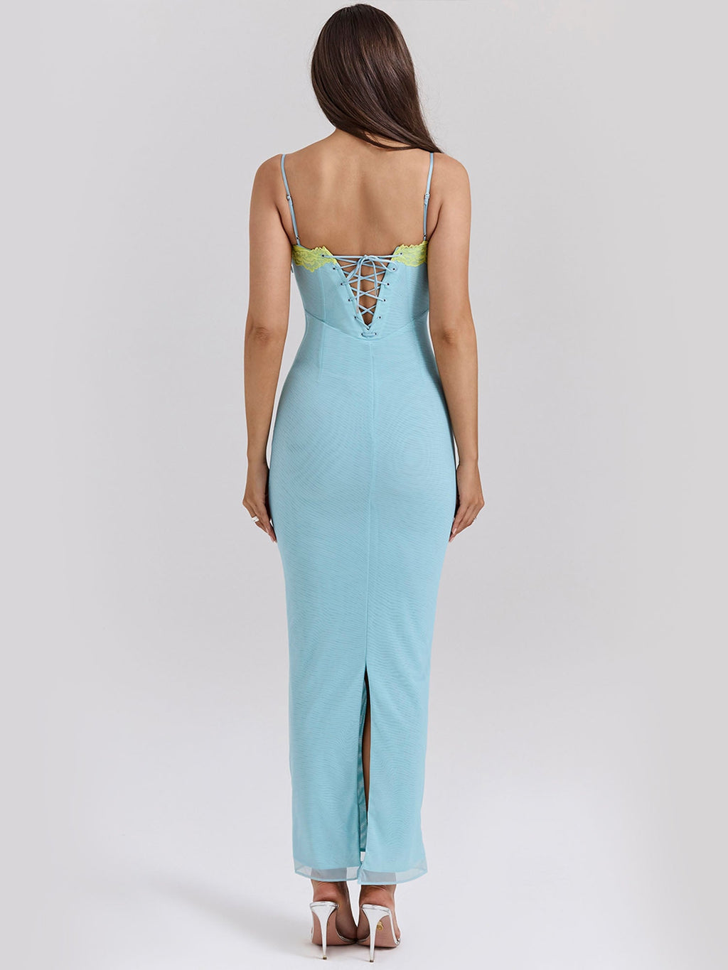 Blue Corset Bodycon Maxi Dress