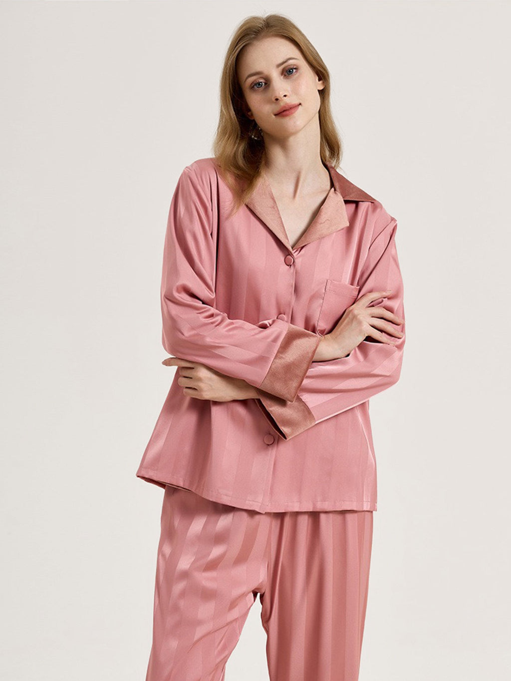 Satin Pink Pajama Set