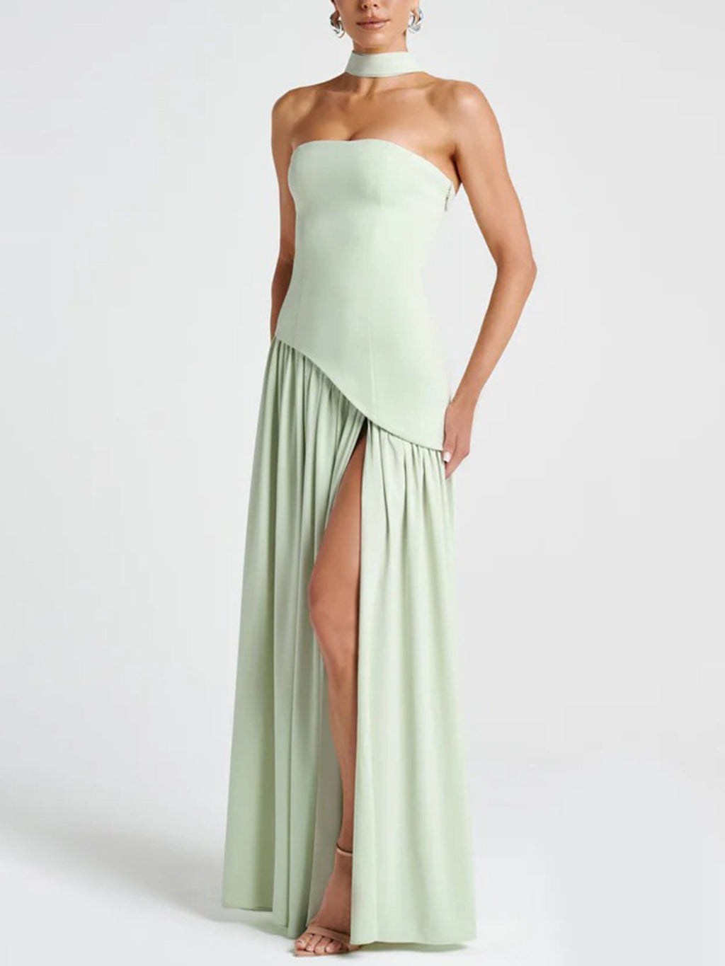 Slit Veil Maxi Dress
