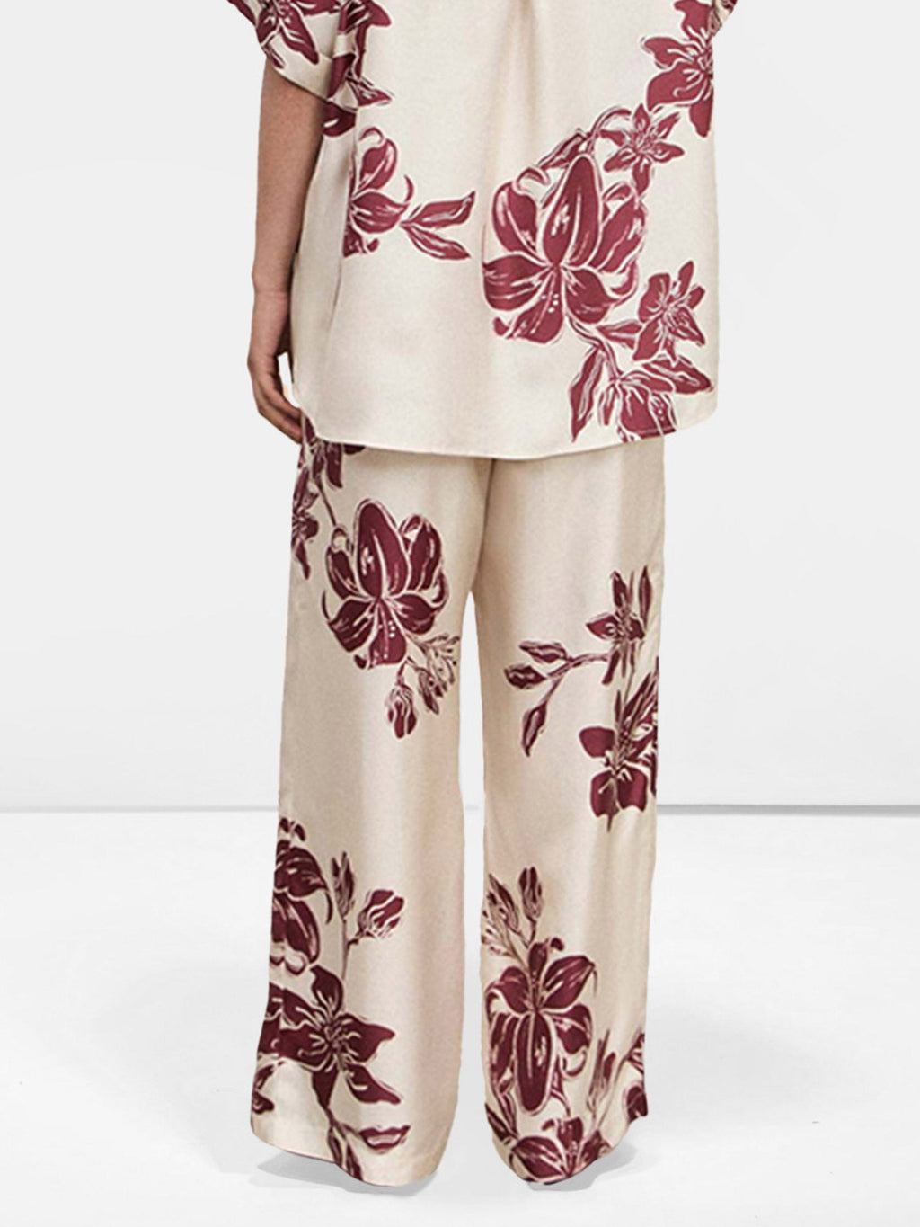 Seluar Kaki Lebar Elegan Floral