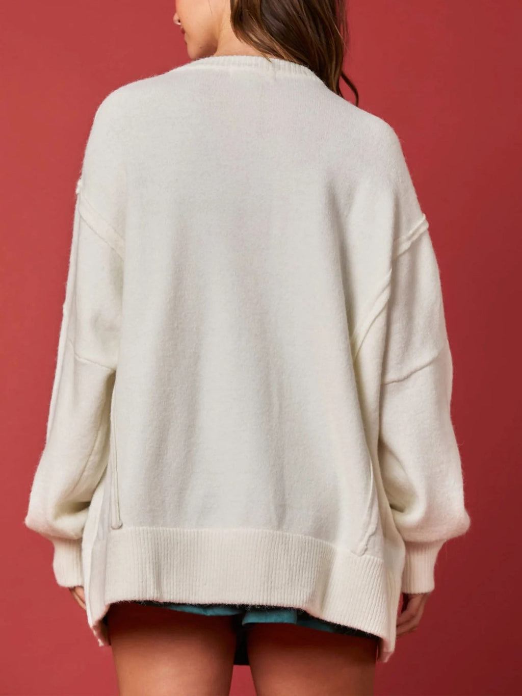 Sweater Kaskad Perayaan Putih
