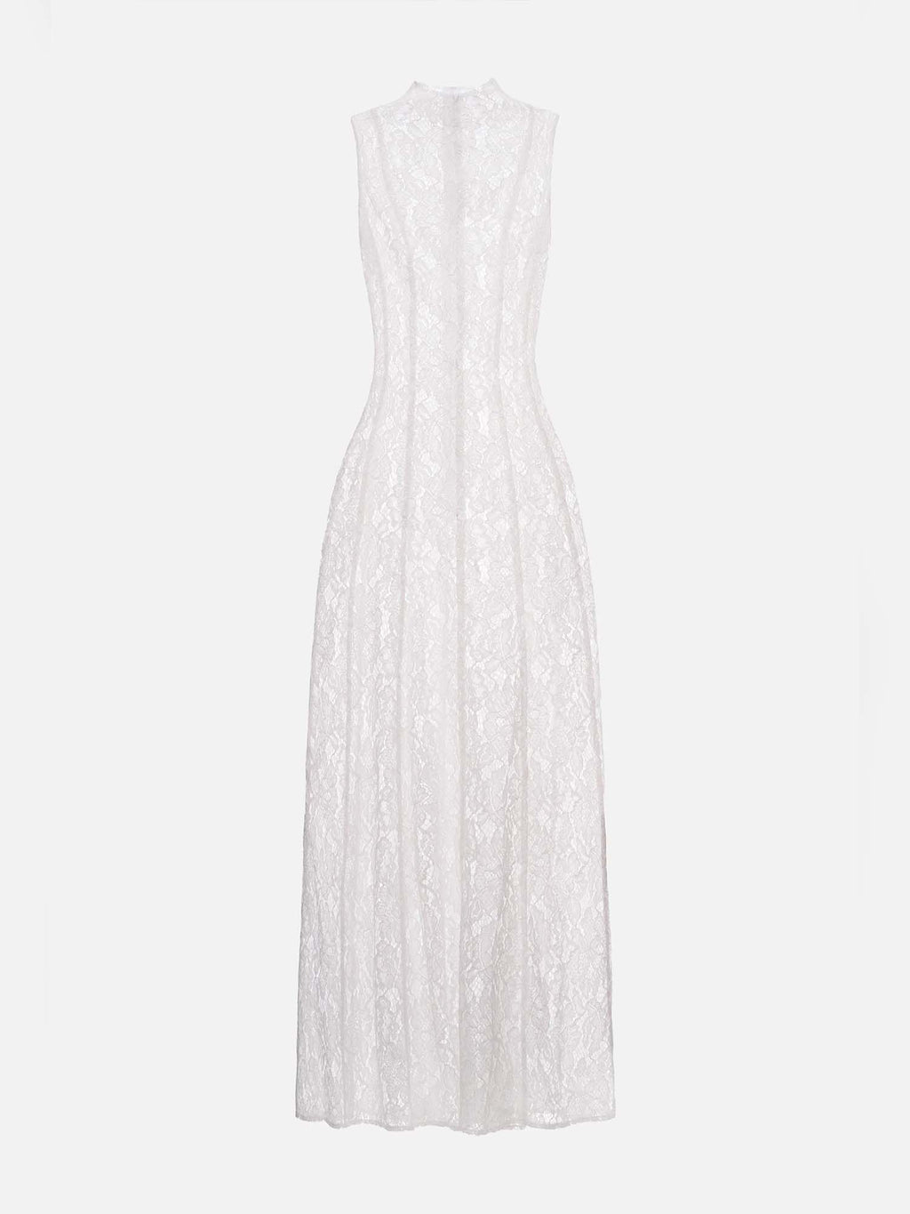 High Neck Sleeveless Lace Maxi Dress