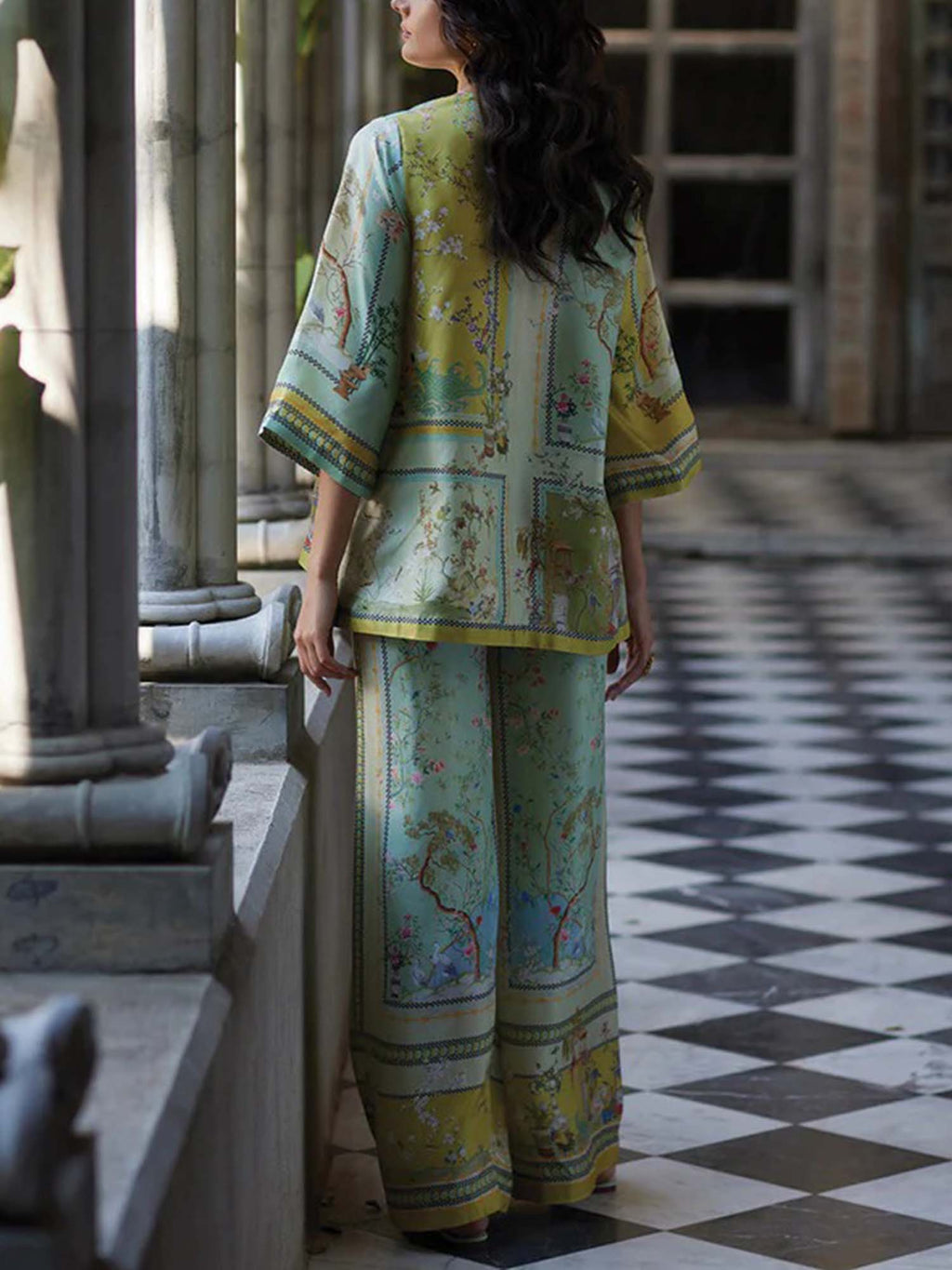 Serene Botanical Wide-Leg Pants