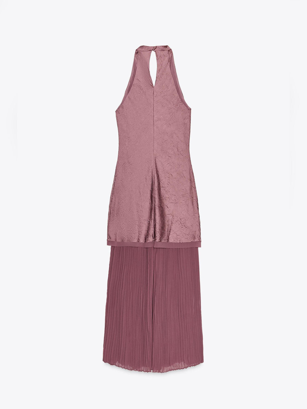 Dusty Rose Textured Halter Maxi Dress