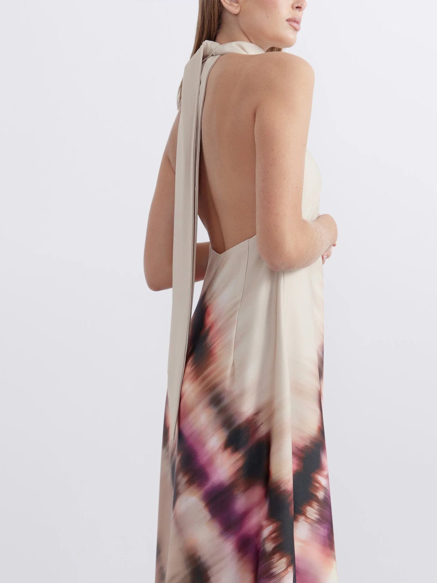 Blush Tide Halter Tie-Dye Maxi Dress