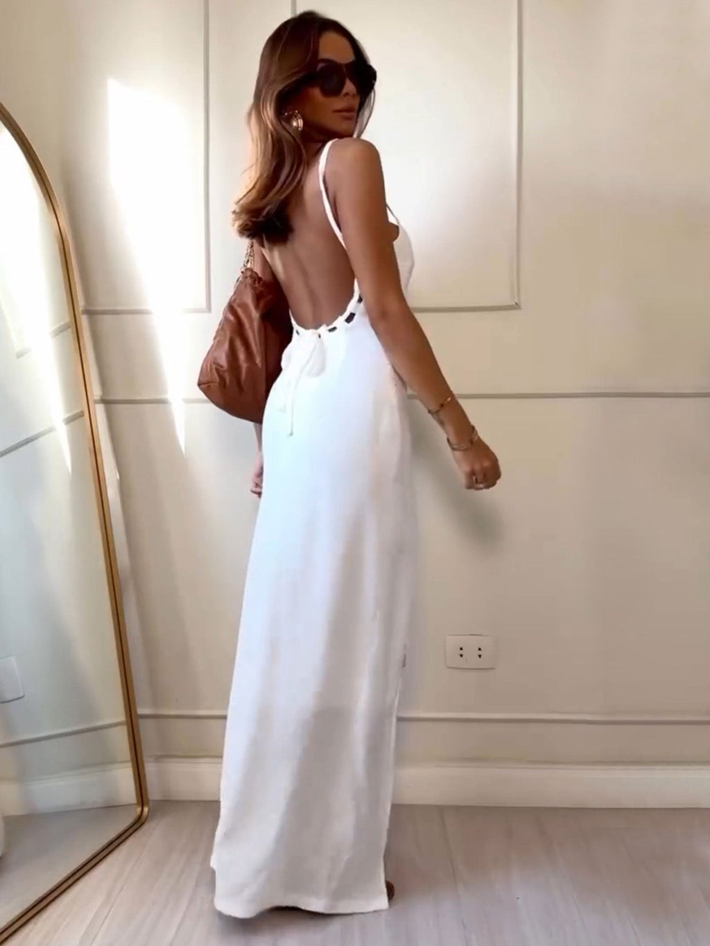 Gaun Maxi Celah Elegan