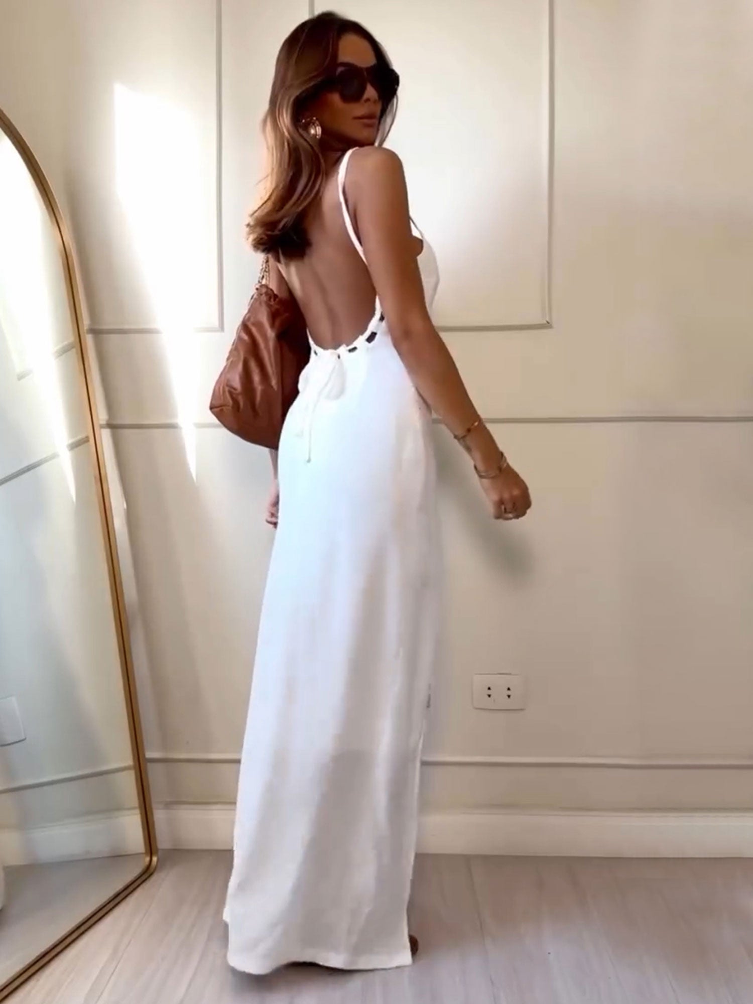 Gaun Maxi Celah Elegan