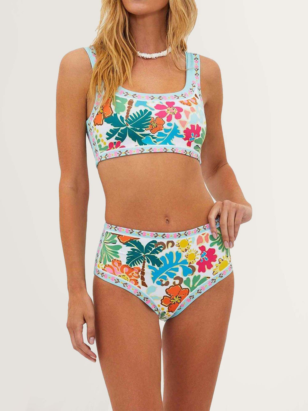 Floral High-Waisted Bikini
