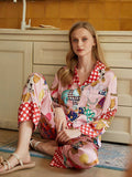 Cartoon Leopard Print Long Pajama Set