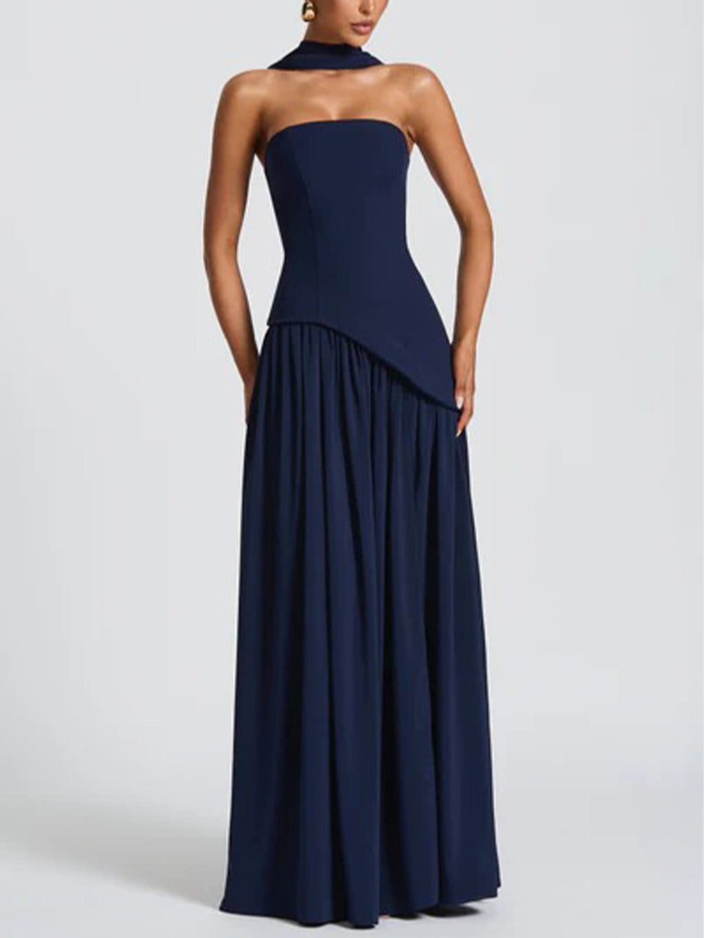 Slit Veil Maxi Dress