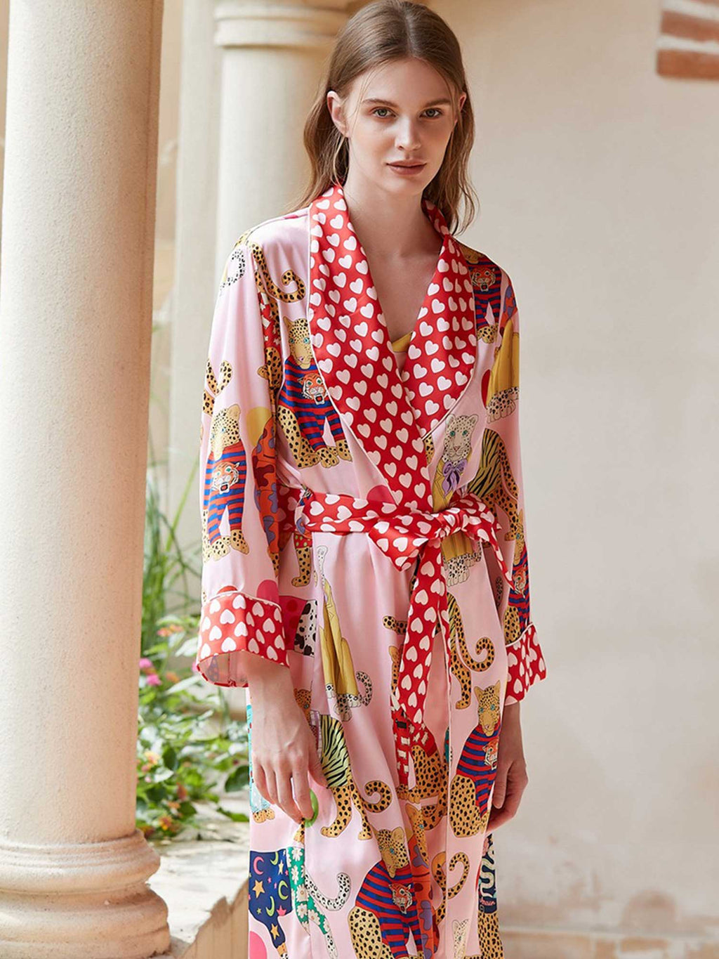 Cartoon Leopard Print Robe