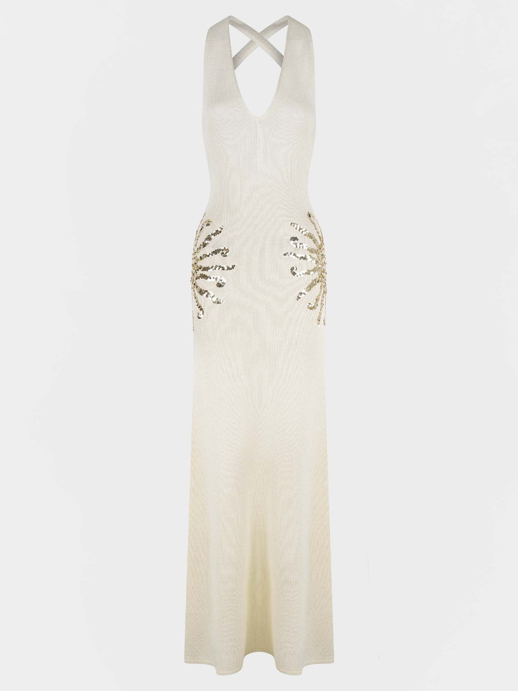 Sequin Embellished Knit Maxi Dress