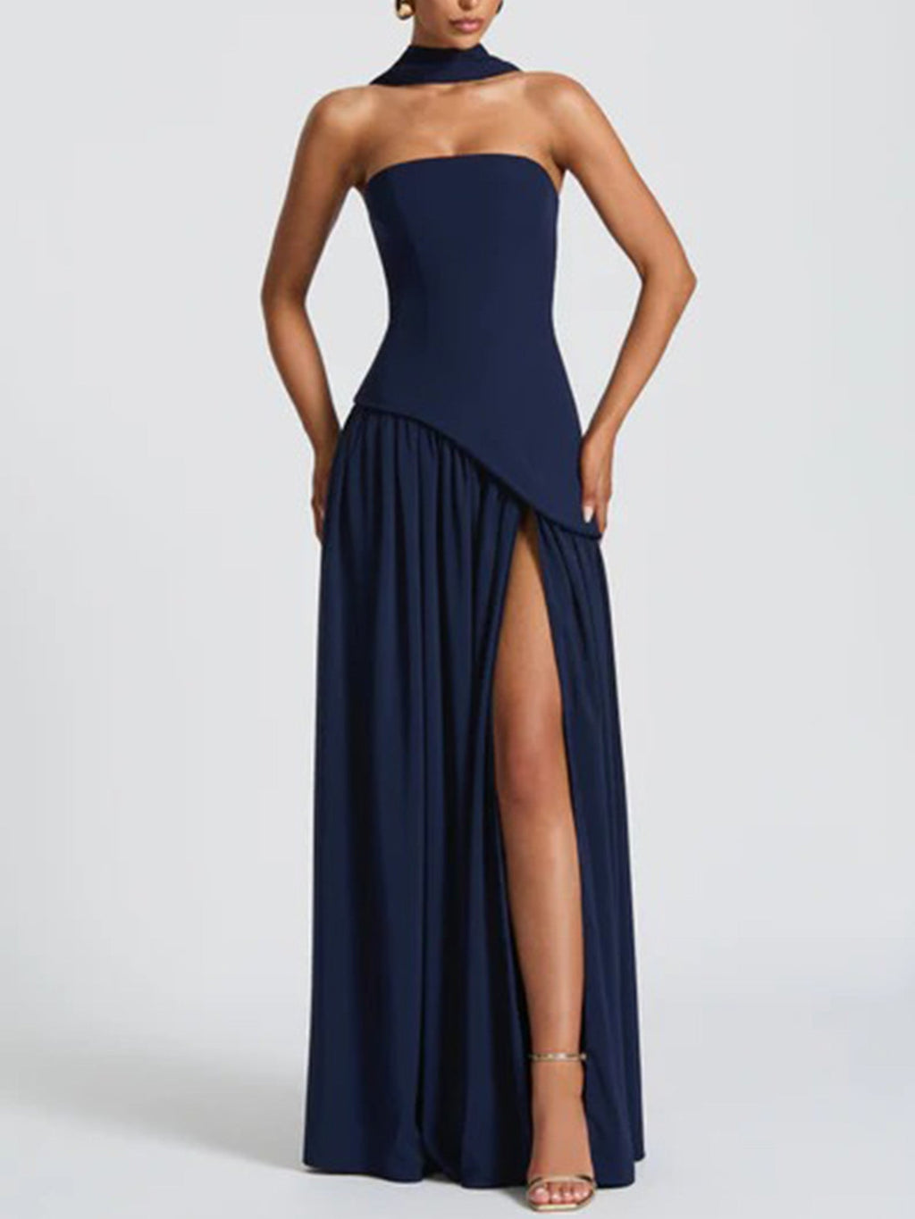 Slit Veil Maxi Dress