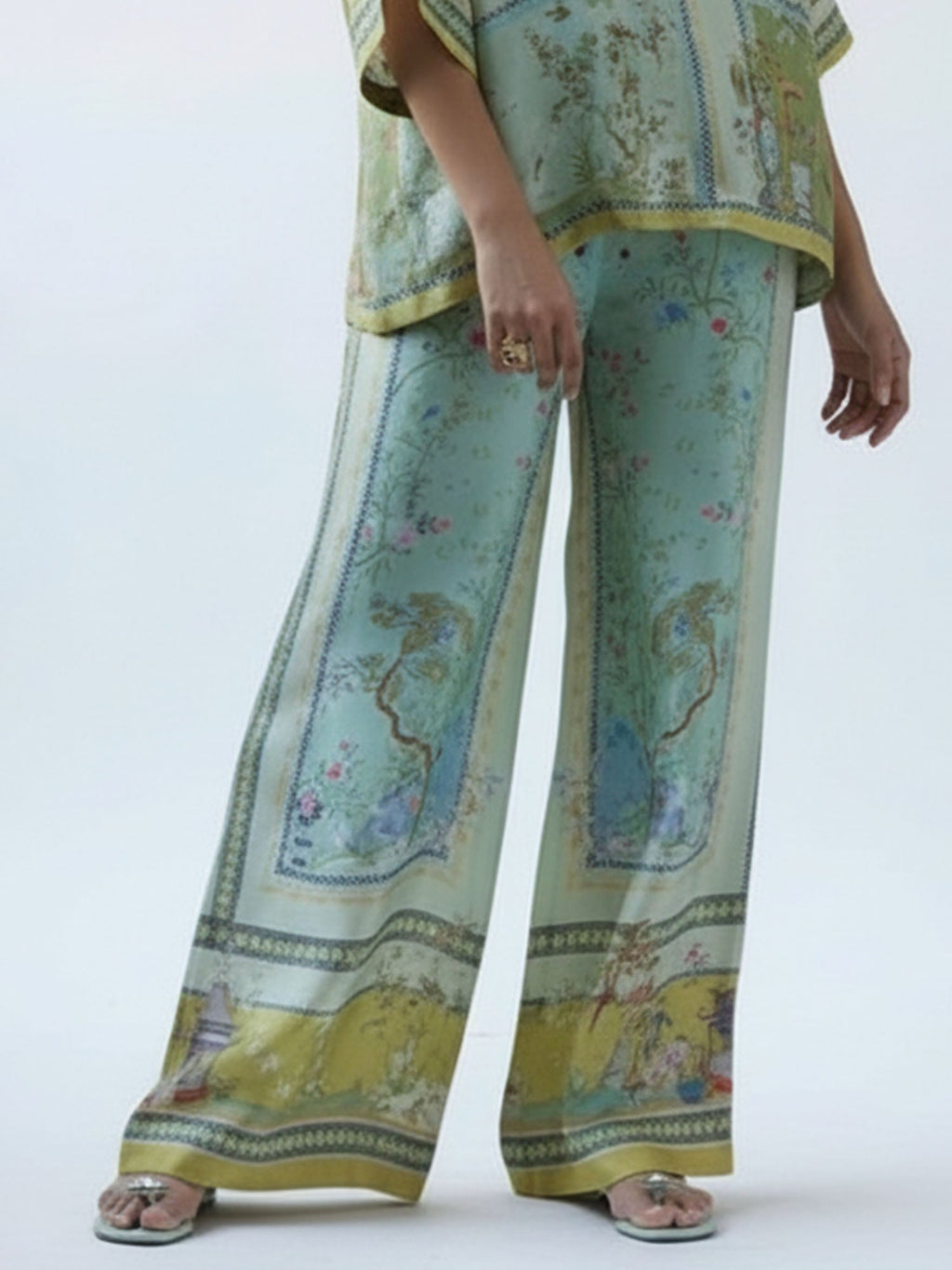 Serene Botanical Wide-Leg Pants