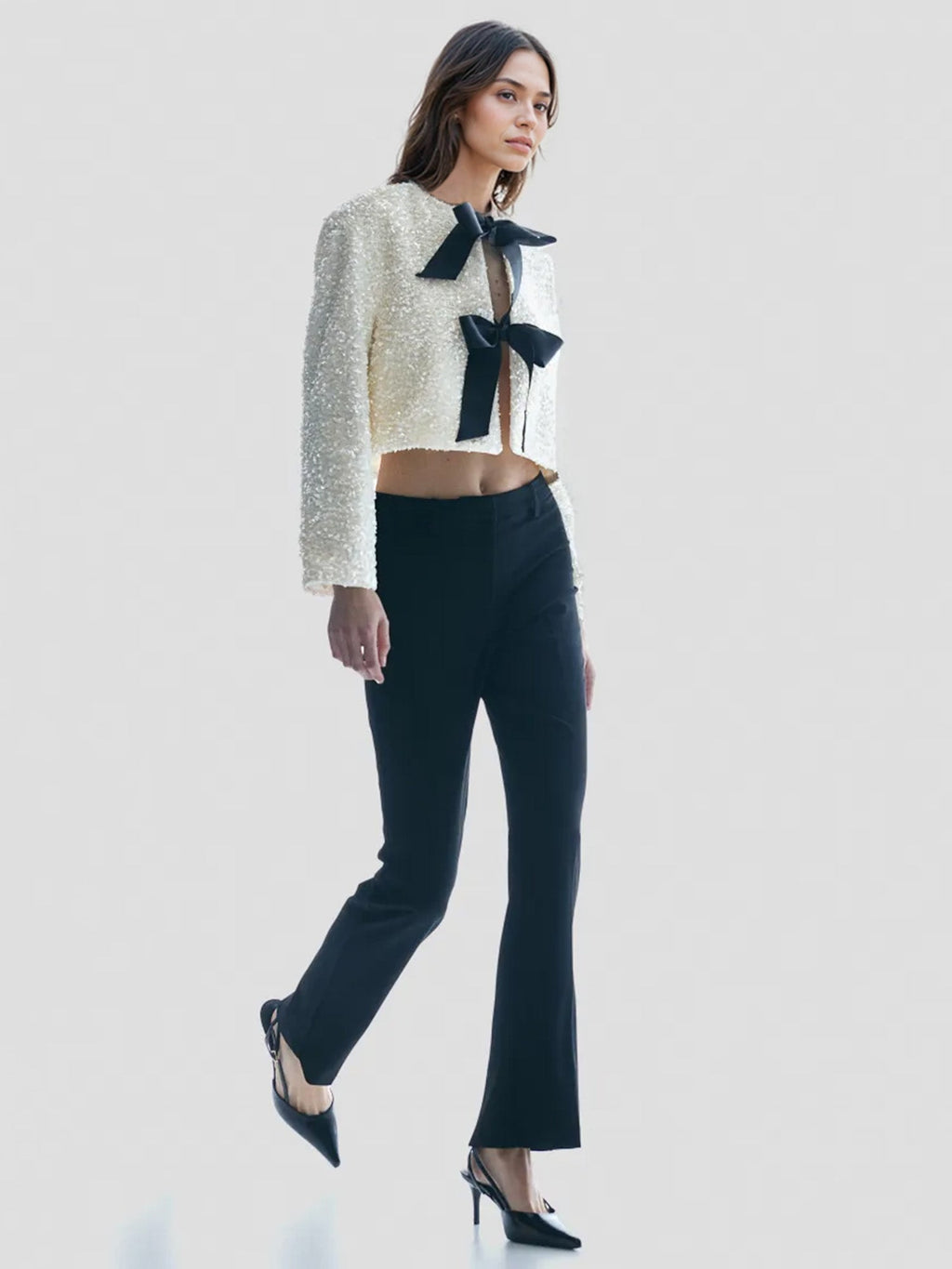 Sequin Bow Detail Top