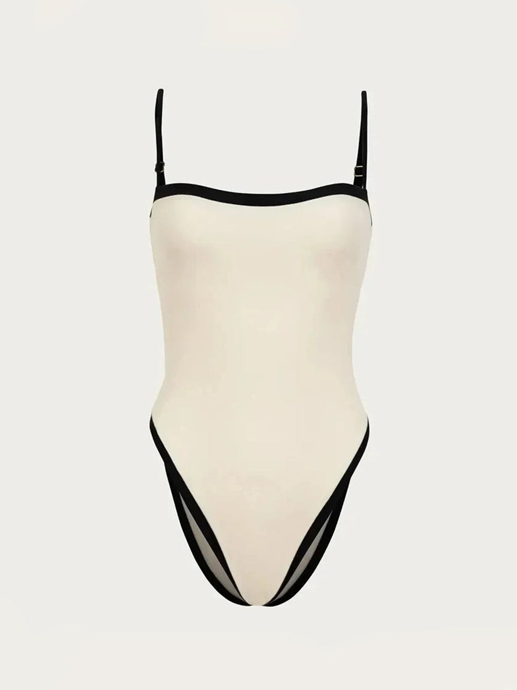 Vintage-Inspired Black & White One-Piece Swimsuit