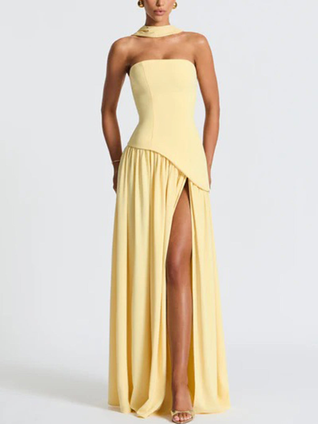 Slit Veil Maxi Dress