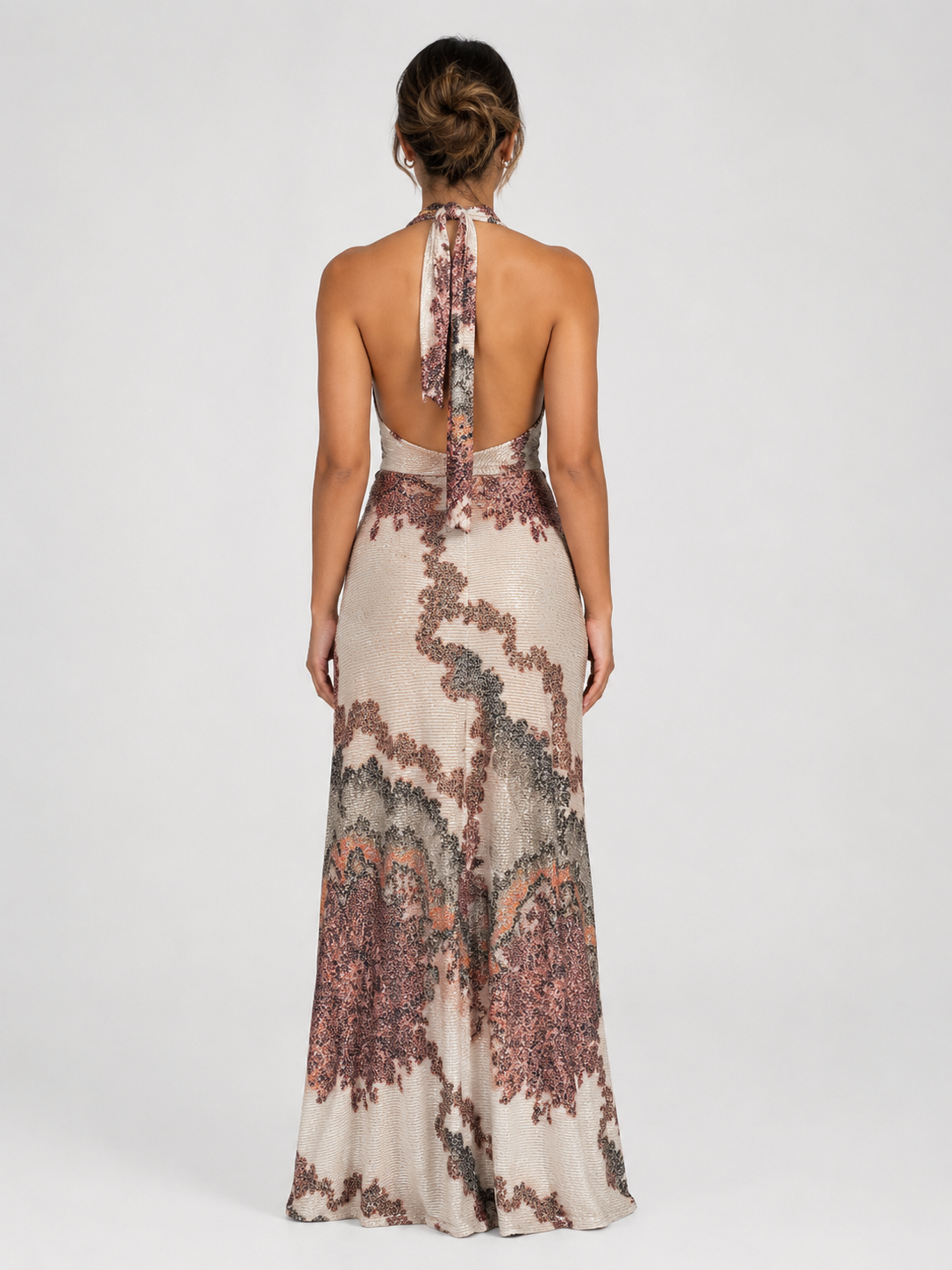 Printed Halter Top & Maxi Skirt Set