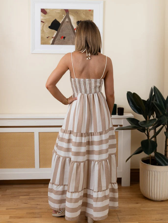 Striped Tiered Maxi Dress