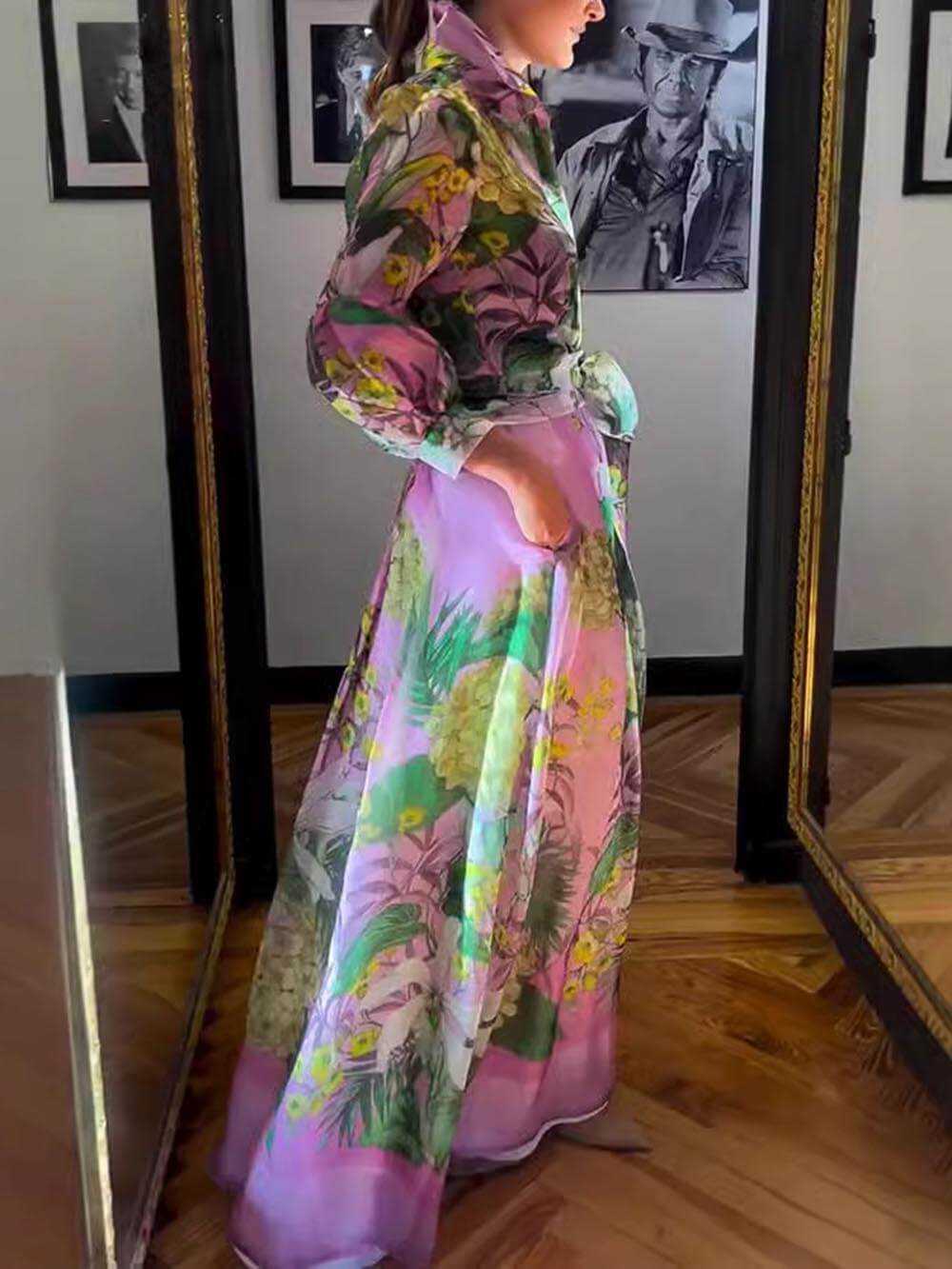 Flowing Floral A-Line Skirt