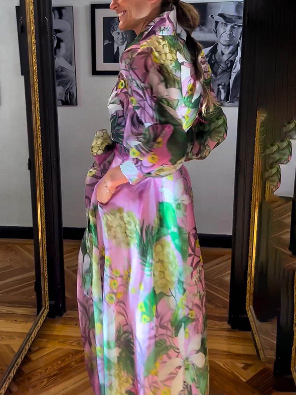 Flowing Floral A-Line Skirt