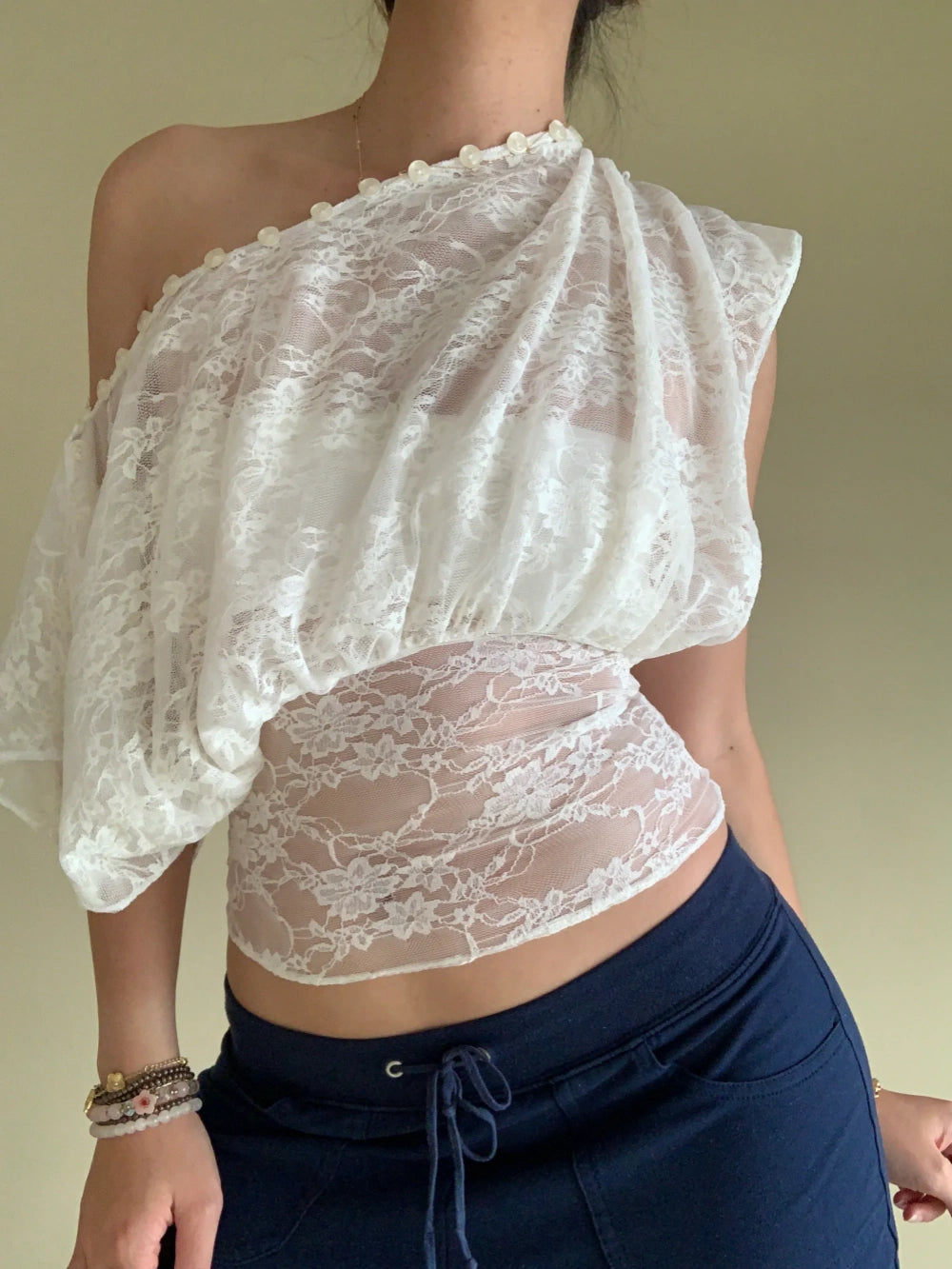 Convertible Button-Trim Versatile Blouse