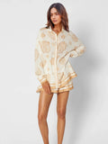 Golden Seashell Print Two-Piece Set