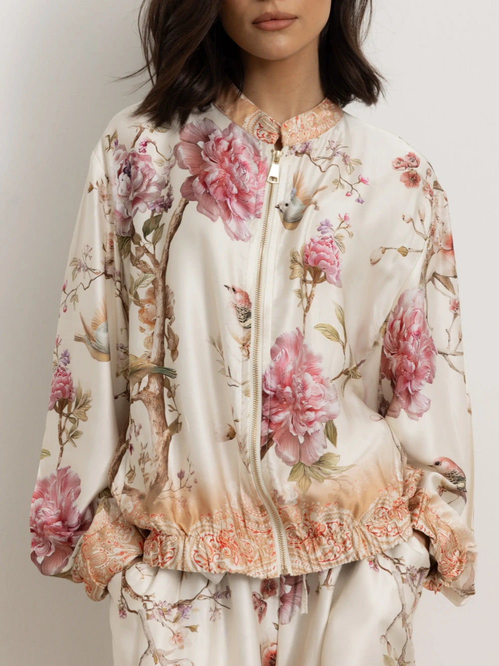 Peony Print Satin Co-Ord Set