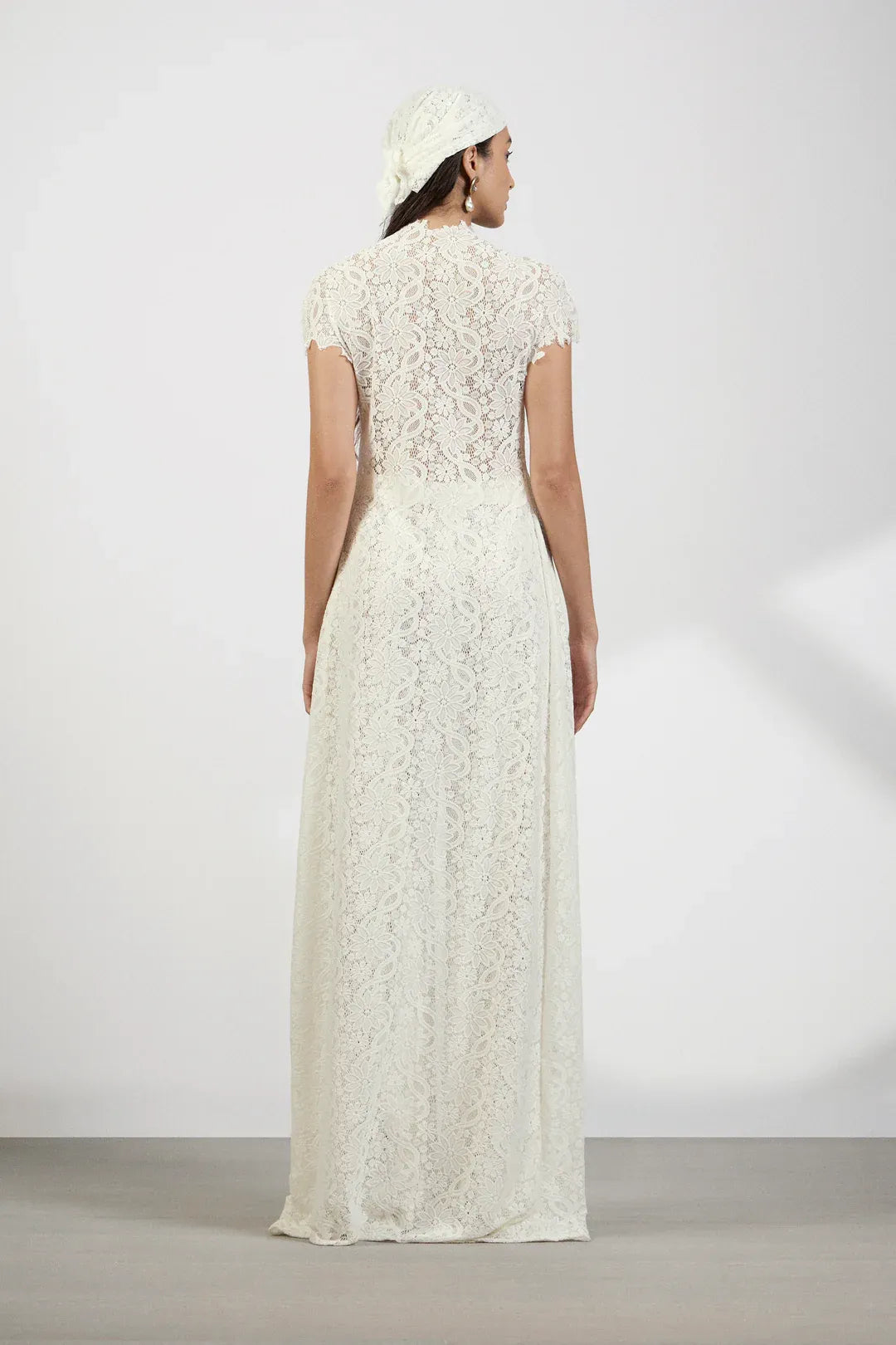 White Lace Cutout Two-Piece Set