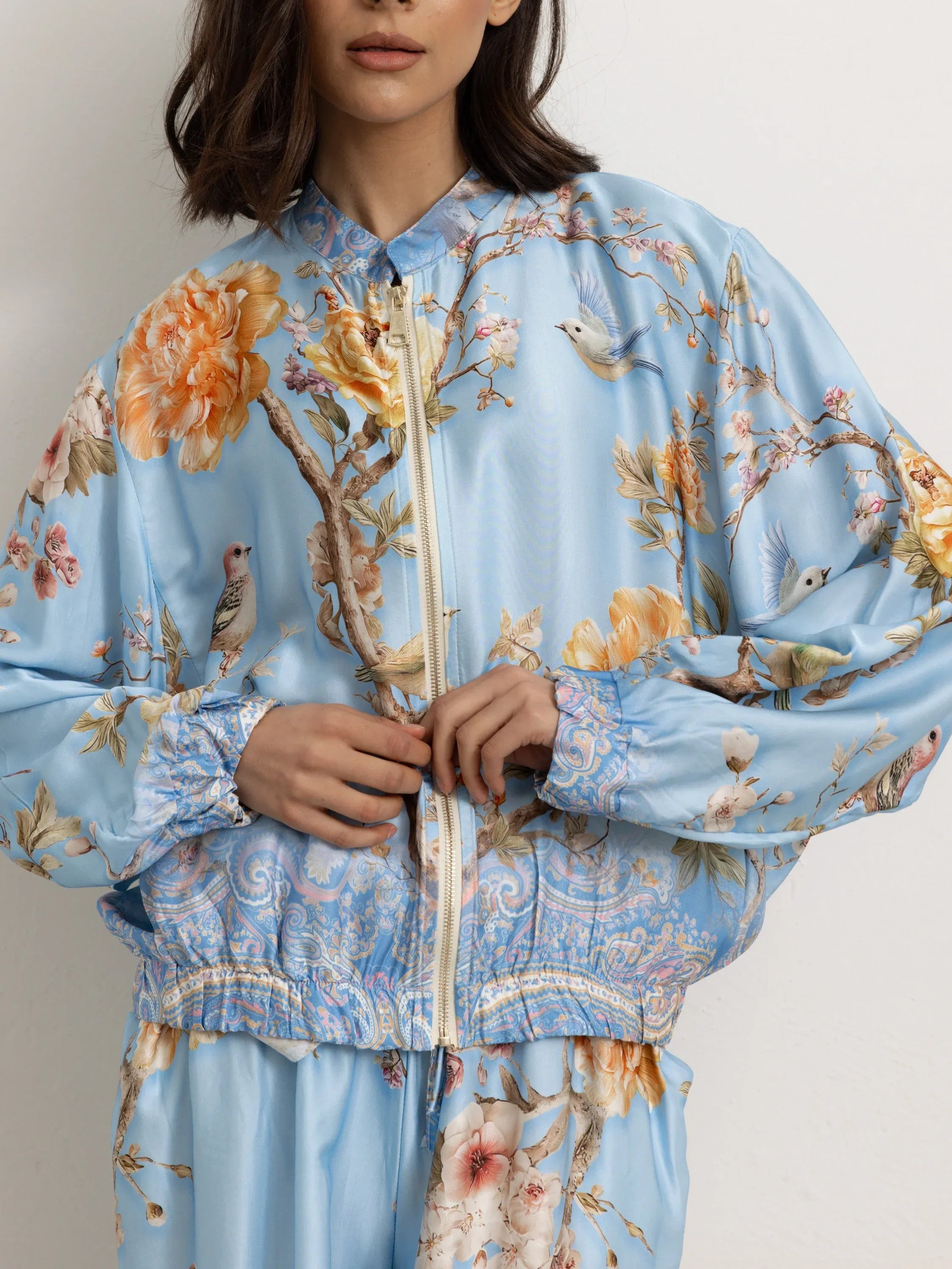 Peony Print Satin Co-Ord Set