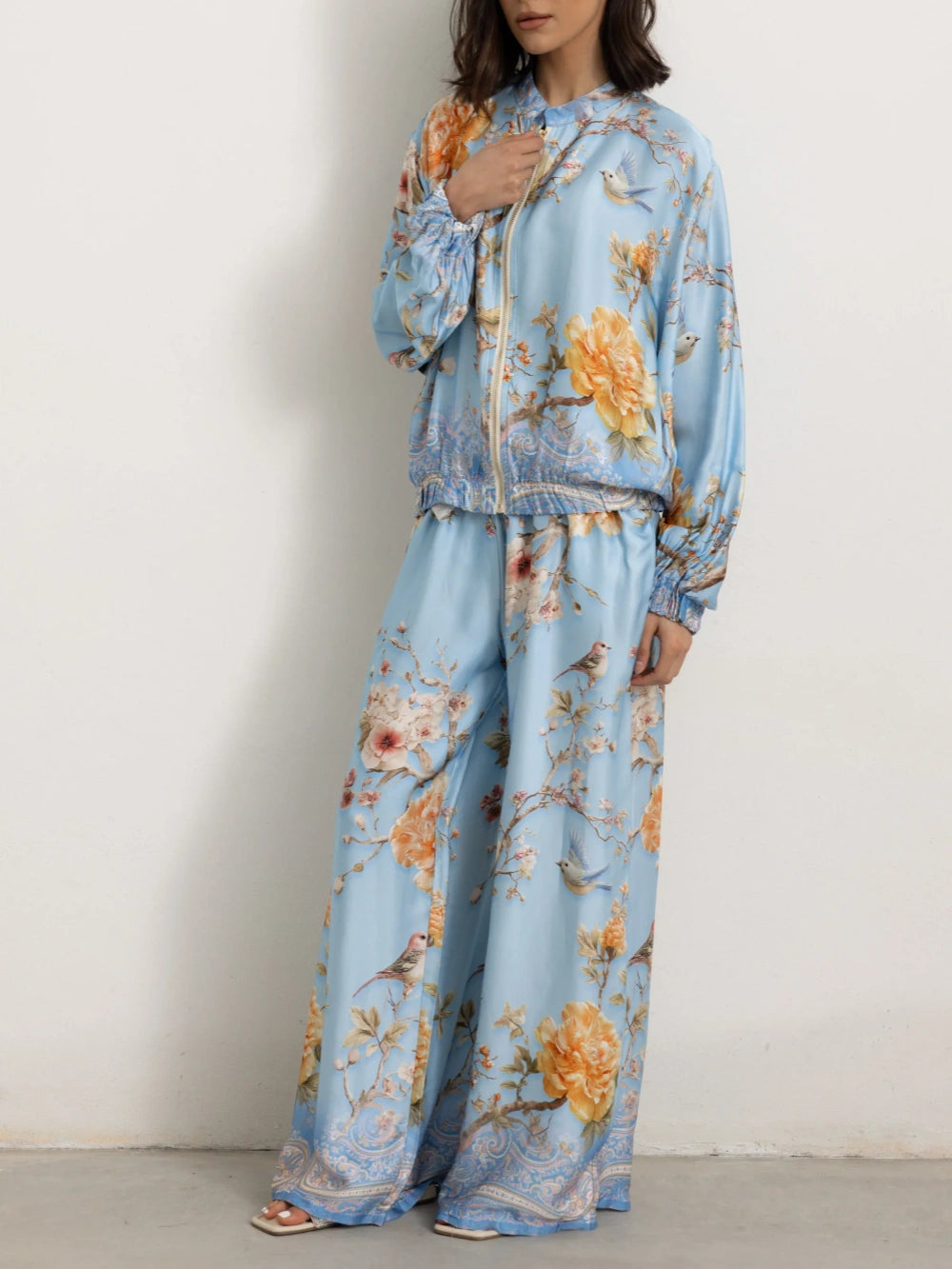 Peony Print Satin Co-Ord Set